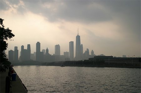 Downtown view from the Navy Pier on a stormy day Stock Photo - Budget Royalty-Free & Subscription, Code: 400-04476821