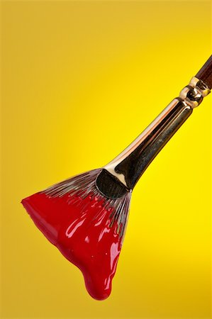 simsearch:400-04477939,k - Red paint dripping from brush Stock Photo - Budget Royalty-Free & Subscription, Code: 400-04477916