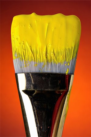 simsearch:400-04477939,k - Wet yellow paint on brush Stock Photo - Budget Royalty-Free & Subscription, Code: 400-04477917