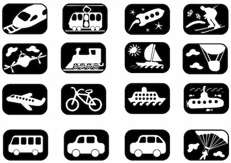 simsearch:400-03968548,k - Red and white transportation icon set (twenty) Stock Photo - Budget Royalty-Free & Subscription, Code: 400-04478216