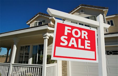 sold sign - Sold Home For Sale Sign in Front of New House Stock Photo - Budget Royalty-Free & Subscription, Code: 400-04479061