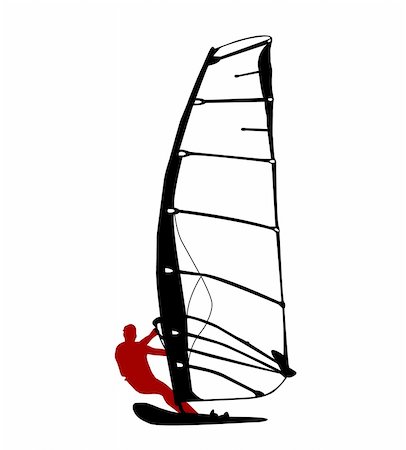 extreme sport clipart - windsurfing Stock Photo - Budget Royalty-Free & Subscription, Code: 400-04479837