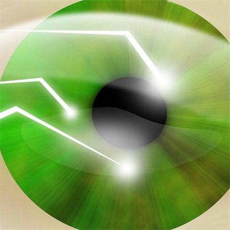 eye laser beam - Eye scanned by security software Photographie de stock - Aubaine LD & Abonnement, Code: 400-04470206