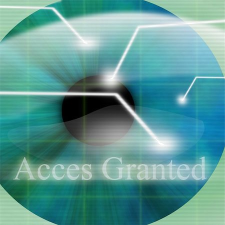 eye laser beam - Access granted after eye scan Stock Photo - Budget Royalty-Free & Subscription, Code: 400-04470207