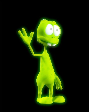 An image of a very friendly waving alien. Stock Photo - Budget Royalty-Free & Subscription, Code: 400-04470363