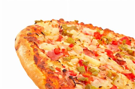 simsearch:400-04479187,k - Tasty Italian pizza, isolated on white background. Shallow DOF Stock Photo - Budget Royalty-Free & Subscription, Code: 400-04470744