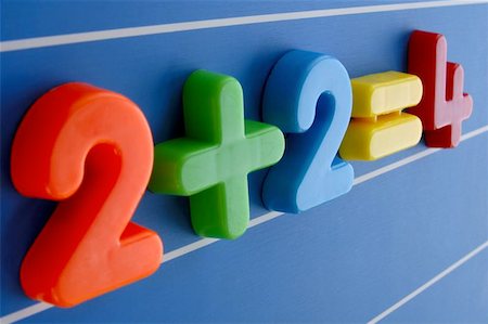 eistaucher - A simple equation, from a child's toy number set, looms large and intimidating. Is this what a sum looks like to a child having difficulty with maths? Focus on the plus sign. Stockbilder - Microstock & Abonnement, Bildnummer: 400-04473263
