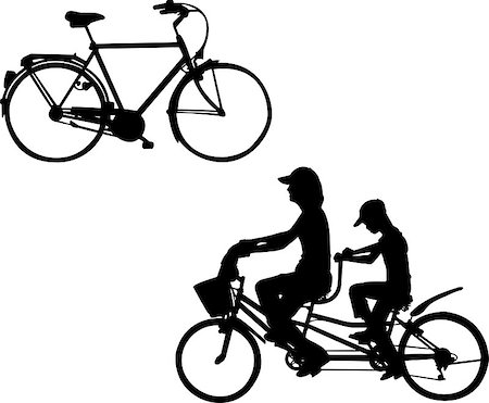 simsearch:400-08938779,k - bicycle silhouettes, can be used separately Stock Photo - Budget Royalty-Free & Subscription, Code: 400-04473669