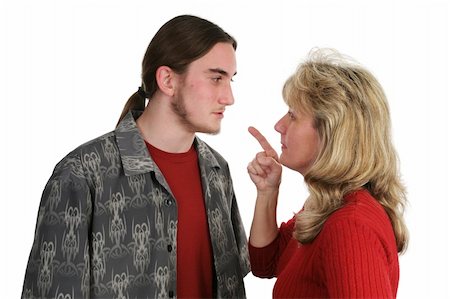 defiant behavior - A beligerant teen boy confronts his mother. Stock Photo - Budget Royalty-Free & Subscription, Code: 400-04484712