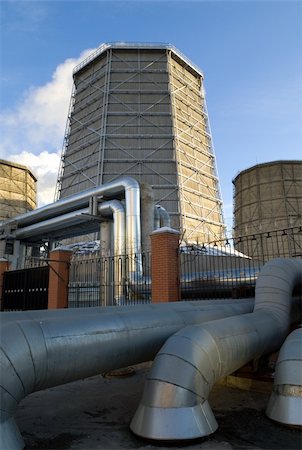 Electric power station chimneys Photographie de stock - Aubaine LD & Abonnement, Code: 400-04488157