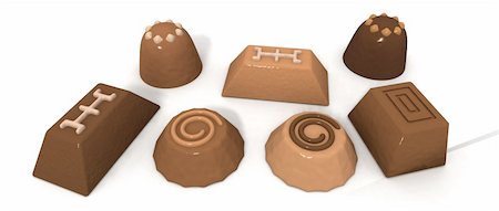 simsearch:400-04350016,k - a 3d render of some chocolate pralines Stock Photo - Budget Royalty-Free & Subscription, Code: 400-04488891