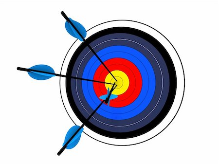 simsearch:400-04600474,k - 3d rendered illustration of a target with some arrows Stock Photo - Budget Royalty-Free & Subscription, Code: 400-04480651