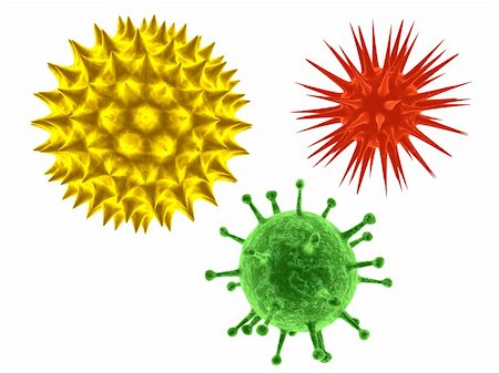 simsearch:400-03954634,k - 3d rendered close up of different isolated viruses Stock Photo - Budget Royalty-Free & Subscription, Code: 400-04480790