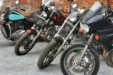simsearch:400-05017762,k - Four sports and modern motorcycles on parking Stock Photo - Budget Royalty-Free & Subscription, Code: 400-04483176