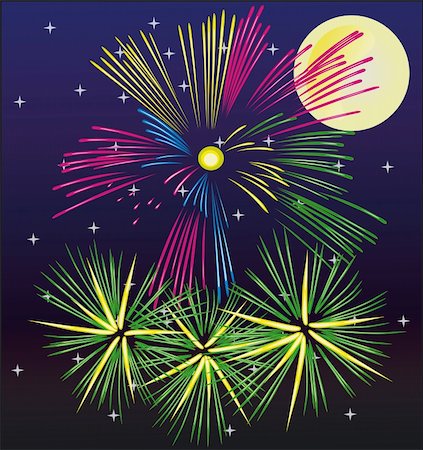 simsearch:400-04882938,k - Illustration of Fireworks - Vector Stock Photo - Budget Royalty-Free & Subscription, Code: 400-04483186