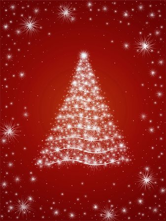 simsearch:400-05006261,k - christmas tree drawn by white lights over red background Stock Photo - Budget Royalty-Free & Subscription, Code: 400-04483413