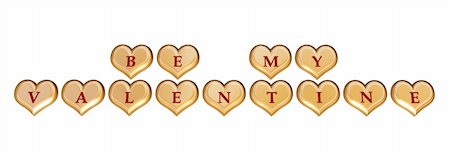 simsearch:400-05887181,k - 3d golden hearts with red letters with text - be my valentine, isolated Stock Photo - Budget Royalty-Free & Subscription, Code: 400-04495707