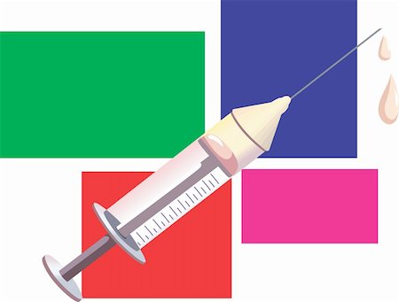 Illustration of syringe dropping medicine Stock Photo - Budget Royalty-Free & Subscription, Code: 400-04496083