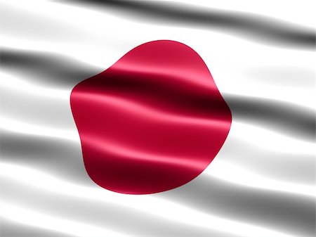 simsearch:400-04145172,k - Flag of Japan, computer generated illustration with silky appearance and waves Stock Photo - Budget Royalty-Free & Subscription, Code: 400-04496190