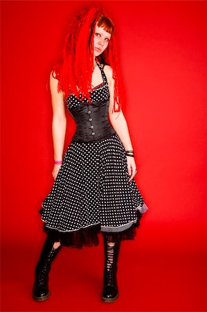 simsearch:400-05693792,k - Gothic girl with red hair Stock Photo - Budget Royalty-Free & Subscription, Code: 400-04497588