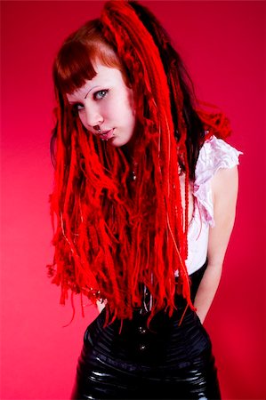 simsearch:400-05693792,k - Gothic girl with red hair Stock Photo - Budget Royalty-Free & Subscription, Code: 400-04497595