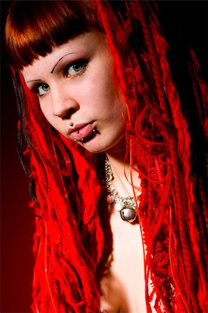 simsearch:400-05693792,k - Gothic girl with red hair Stock Photo - Budget Royalty-Free & Subscription, Code: 400-04497597