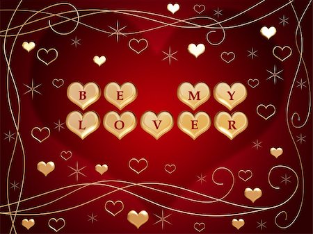 simsearch:400-05887181,k - 3d golden hearts, red letters, text - be my lover, flowers, stars Stock Photo - Budget Royalty-Free & Subscription, Code: 400-04497698
