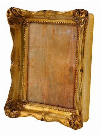 simsearch:400-06860484,k - close-up of old gilded frame from perspective isolated on pure white background Stock Photo - Budget Royalty-Free & Subscription, Code: 400-04498201