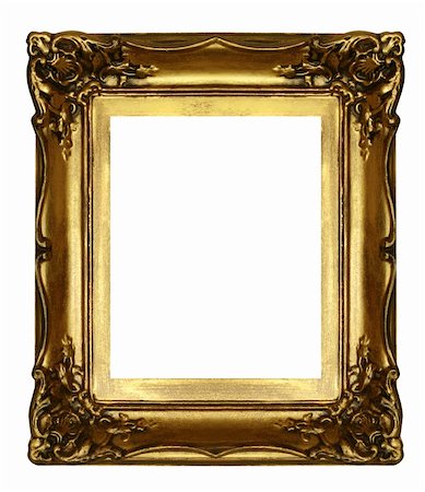 simsearch:400-06860484,k - old sculpted golden frame isolated on white Stock Photo - Budget Royalty-Free & Subscription, Code: 400-04498460
