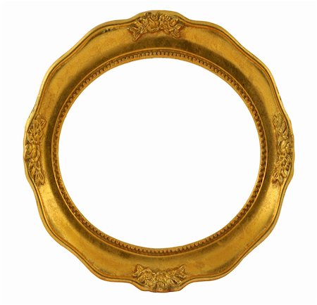 simsearch:400-07332295,k - circular golden frame isolated on white Stock Photo - Budget Royalty-Free & Subscription, Code: 400-04498645