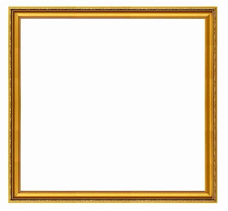 simsearch:400-06860484,k - XXL size golden square frame isolated on white Stock Photo - Budget Royalty-Free & Subscription, Code: 400-04498666