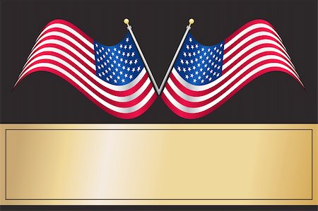 simsearch:400-06389956,k - Vector - American USA flag waving with metallic or metal effect and pole. Photographie de stock - Aubaine LD & Abonnement, Code: 400-04499279