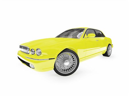 simsearch:400-03927951,k - yellow car on a white background Stock Photo - Budget Royalty-Free & Subscription, Code: 400-04491025