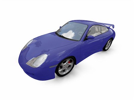 simsearch:400-05034481,k - isolated blue supercar on a white background Stock Photo - Budget Royalty-Free & Subscription, Code: 400-04491075