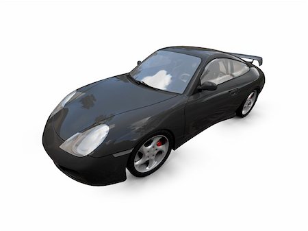 simsearch:400-05034481,k - isolated black car on a white background Stock Photo - Budget Royalty-Free & Subscription, Code: 400-04491071