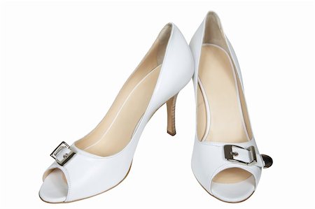 simsearch:400-06070695,k - Female white leather shoes on a high heel Foto de stock - Super Valor sin royalties y Suscripción, Código: 400-04492901