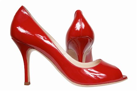 simsearch:400-06070695,k - Red female shoes on a white background Foto de stock - Super Valor sin royalties y Suscripción, Código: 400-04492903