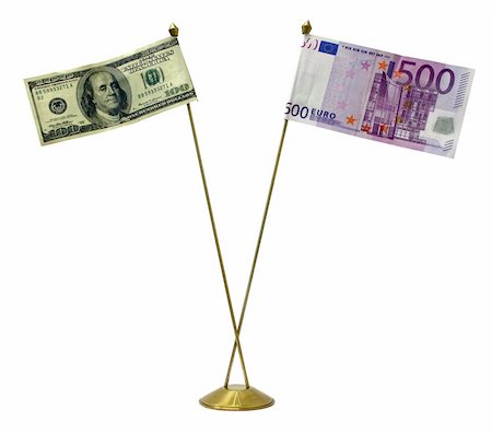 A flag consisting of banknotes 500 euros and 100 dollars Stock Photo - Budget Royalty-Free & Subscription, Code: 400-04493648