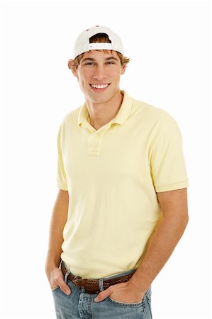 simsearch:400-04505681,k - Handsome casual college age young man.  Isolated on white. Stock Photo - Budget Royalty-Free & Subscription, Code: 400-04505680