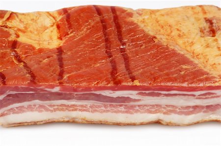 simsearch:400-04885499,k - Smoked pork bacon on white background Stock Photo - Budget Royalty-Free & Subscription, Code: 400-04506358