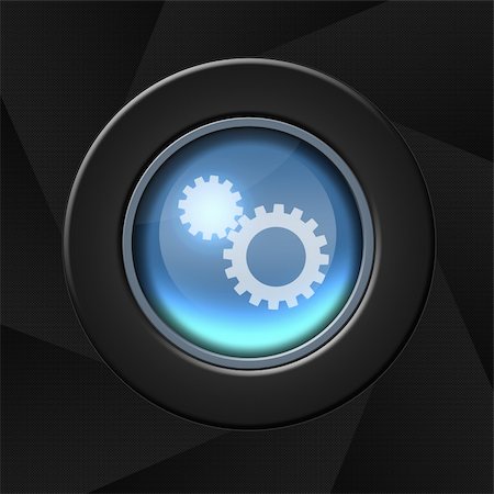Blue icon with gears over aperture style background Photographie de stock - Aubaine LD & Abonnement, Code: 400-04508554