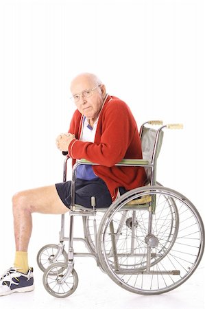 elderly disabled man in wheelchair Stock Photo - Budget Royalty-Free & Subscription, Code: 400-04508804