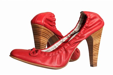simsearch:400-06070695,k - Red female shoes on a white background Foto de stock - Super Valor sin royalties y Suscripción, Código: 400-04509011