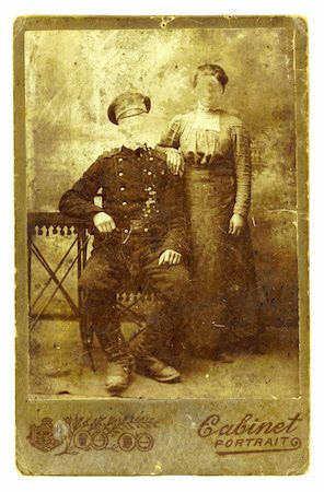 soldier with family - Ancient photo of the soldier of imperial Russian army with the wife Photographie de stock - Aubaine LD & Abonnement, Code: 400-04509129