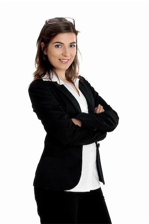 simsearch:400-04351235,k - Portrait of a young and beautiful business woman isolated on white Stock Photo - Budget Royalty-Free & Subscription, Code: 400-04509477