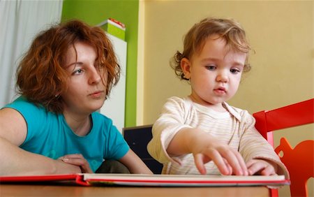 A mother is teaching her child. Stock Photo - Budget Royalty-Free & Subscription, Code: 400-04500708