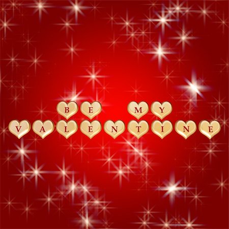 simsearch:400-05887181,k - 3d golden hearts, red letters, text - be my valentine, background stars, lights Stock Photo - Budget Royalty-Free & Subscription, Code: 400-04501262