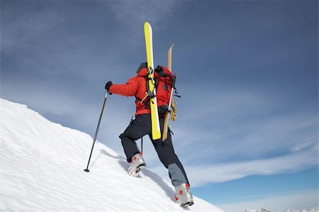 simsearch:400-05118687,k - Winter mountaineering in wilderness area: male climber, exploring and adventure concept. Stock Photo - Budget Royalty-Free & Subscription, Code: 400-04501822