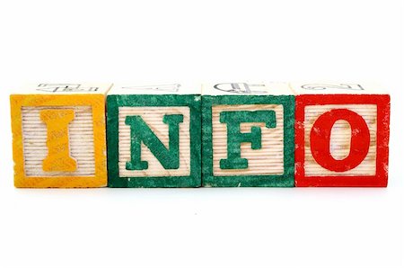 simsearch:600-02346205,k - letter wood blocks forming the word info in the horizontal Stock Photo - Budget Royalty-Free & Subscription, Code: 400-04516365