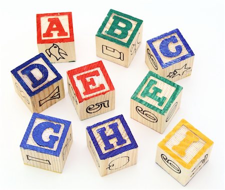 simsearch:600-02346205,k - several alphabet blocks scattered on a white surface Stock Photo - Budget Royalty-Free & Subscription, Code: 400-04516368